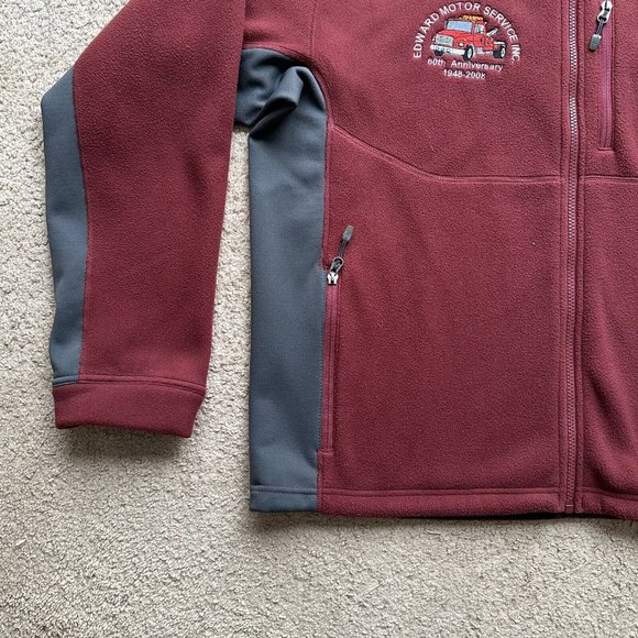 Nike ACG Sweater Womens Large Embordered Noreen Full Zip Mock Neck Fleece Maroon - Picture 8 of 14